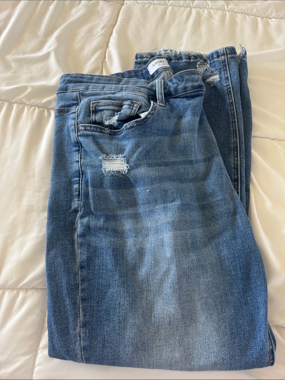 LOVER Denim Women's Blue 
High Rise Slim Straight Jeans